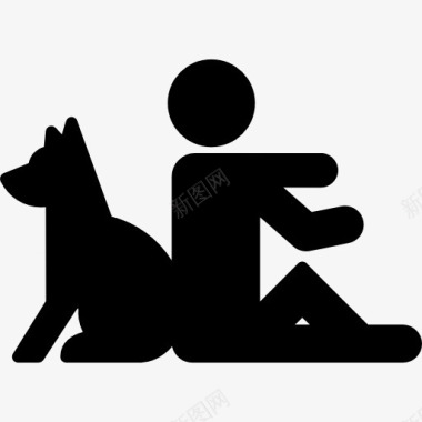 狗和人的座位图标图标