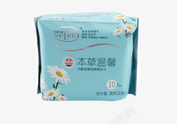 棉质松软本草温馨卫生巾高清图片