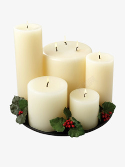 白色温暖蜡烛素材