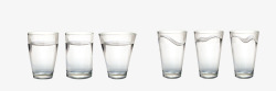 透明玻璃杯六款盛水矢量图素材