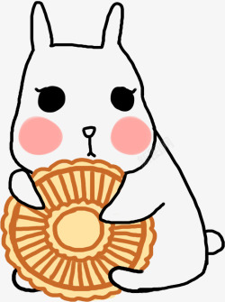 卡通月兔月饼装饰图案素材
