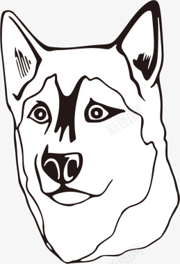 卡通动物插图手绘平面狗头图标图标