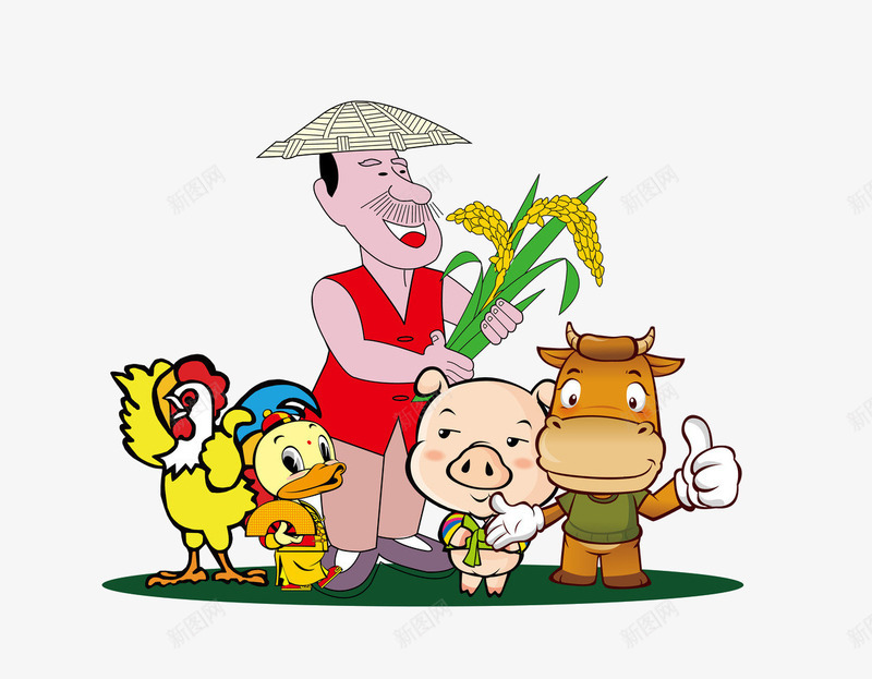 卡通农民形象png免抠素材_88icon https://88icon.com 农民 动物 卡通