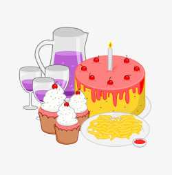 生日蛋糕上的蜡烛素材