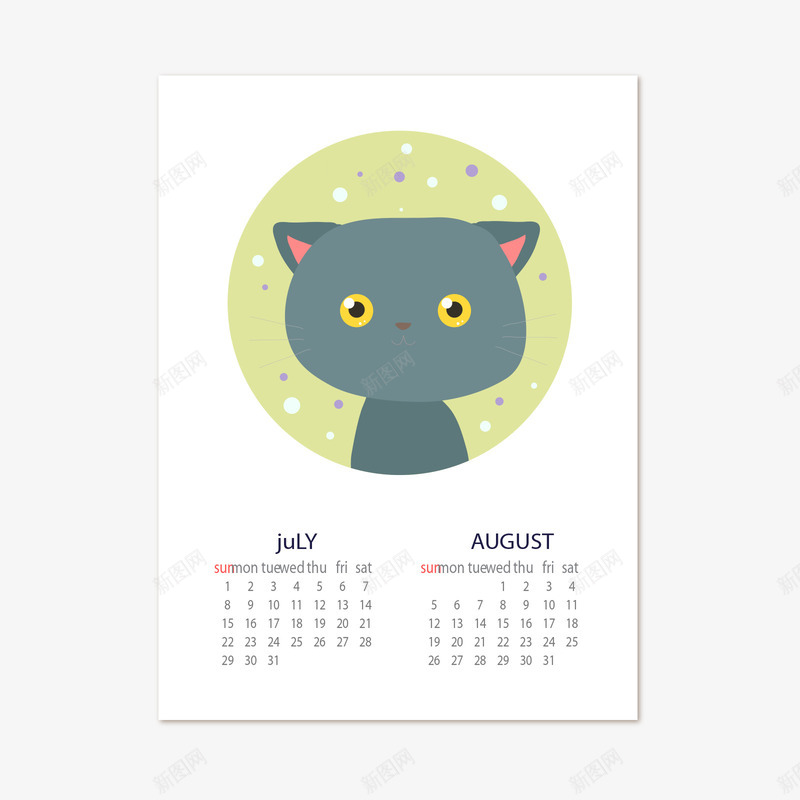 绿白色2018猫咪挂历矢量图ai免抠素材_88icon https://88icon.com 2018 2018挂历 猫咪 猫咪挂历 白色 绿色 矢量图