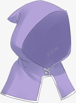 手绘紫色妇巫服饰素材