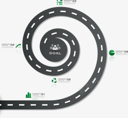 卡通扁平公路矢量图素材