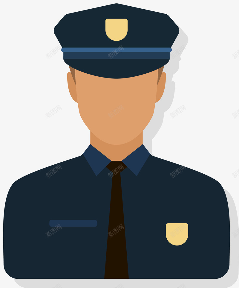 深色卡通警官png免抠素材_88icon https://88icon.com 人物 人物职业 卡通职业 矢量职业 职业形象 警官长官