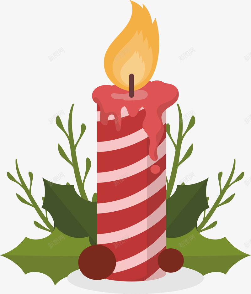 圣诞节红色条纹蜡烛矢量图ai免抠素材_88icon https://88icon.com 圣诞节 圣诞蜡烛 条纹蜡烛 矢量png 红色蜡烛 蜡烛 矢量图