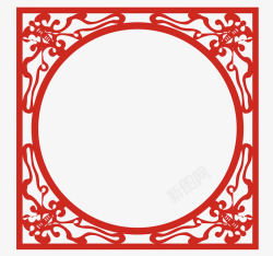 红色喜庆中国风线框素材