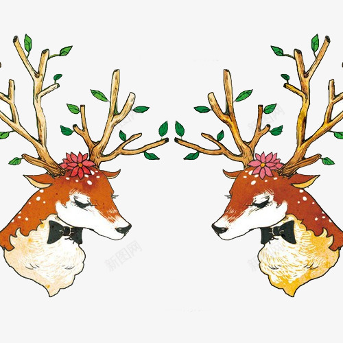 手绘水彩绘画动物麋鹿png免抠素材_88icon https://88icon.com 动物 手绘 水彩 绘画 麋鹿