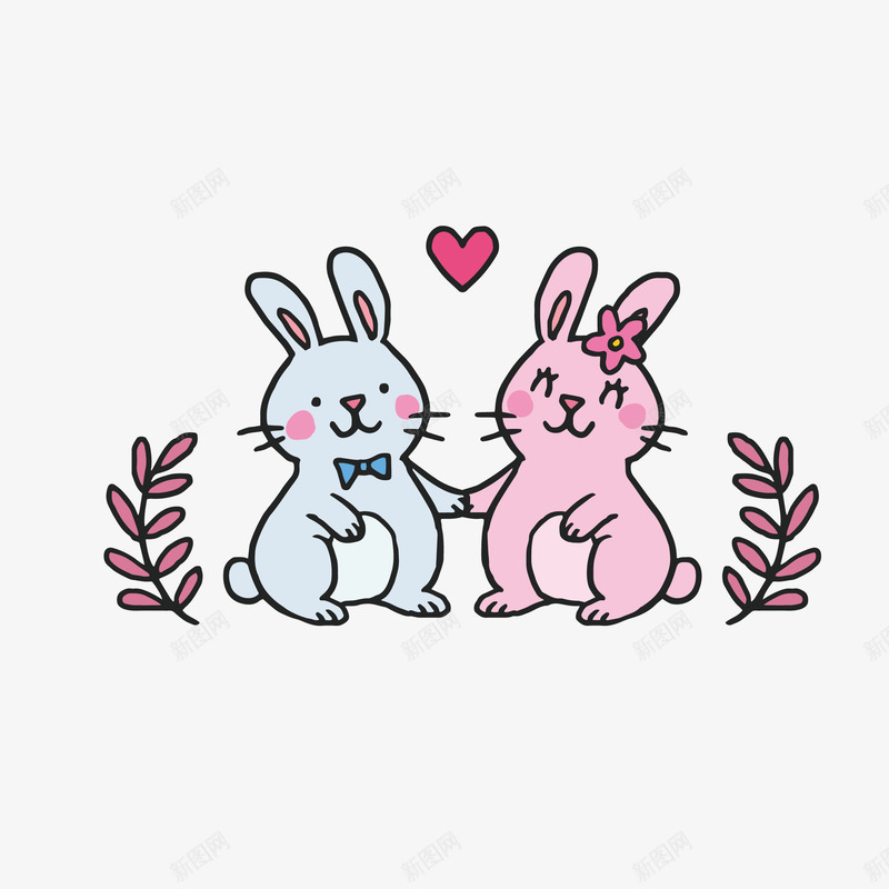 简笔绘画小白兔图案矢量图eps免抠素材_88icon https://88icon.com 动物 卡通 图案 小清新 小白兔 彩色 扁平化设计 爱情主题 简约 装饰 矢量图