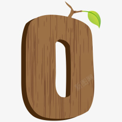 创意木制英文字母O素材
