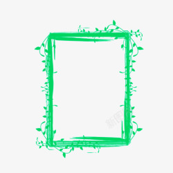绿色植物框架粉笔图案素材