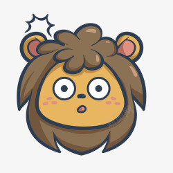 卡通狮子动物表情矢量图素材