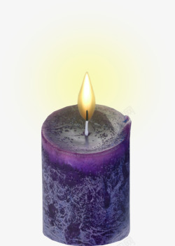 卡通紫色燃烧的蜡烛素材