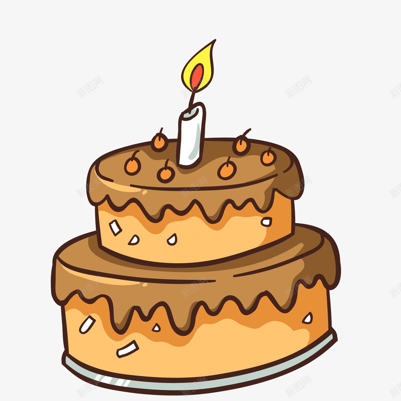 卡通棕色的生日蛋糕矢量图ai免抠素材_88icon https://88icon.com 卡通 棕色 生日 蛋糕设计 蜡烛 许愿 矢量图