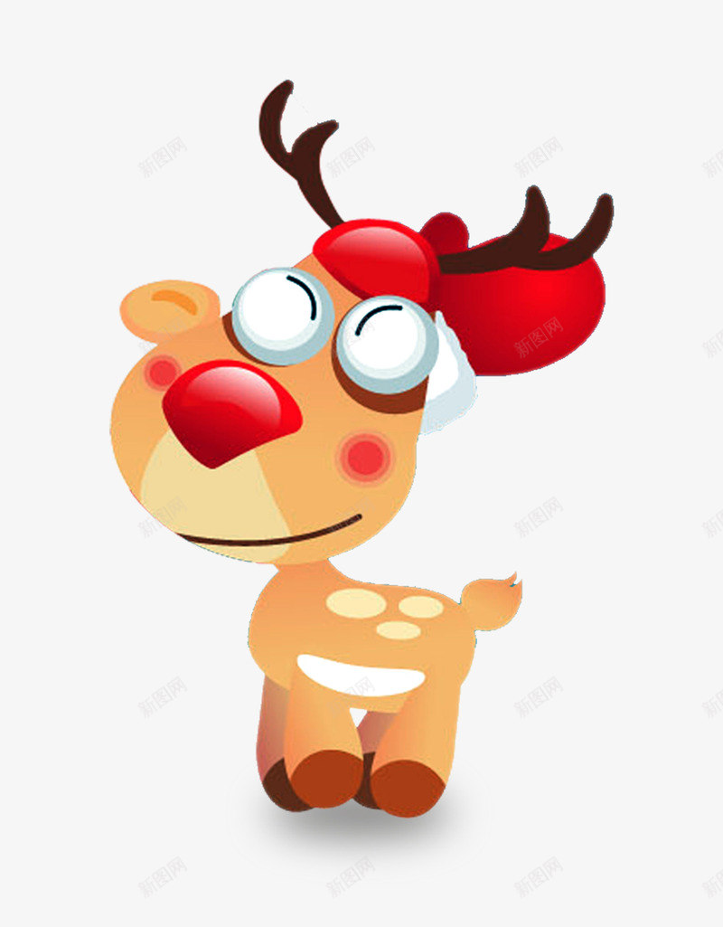 戴圣诞帽子的驯鹿png免抠素材_88icon https://88icon.com 圣诞帽 圣诞节 驯鹿 麋鹿