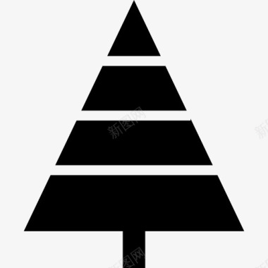 几何的圣诞树图标图标