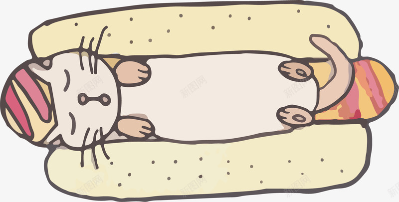 可爱猫咪矢量图ai免抠素材_88icon https://88icon.com 动物 可爱 手绘 斑点被子 猫咪 睡觉 矢量图 花纹 躺被窝里的卡通猫