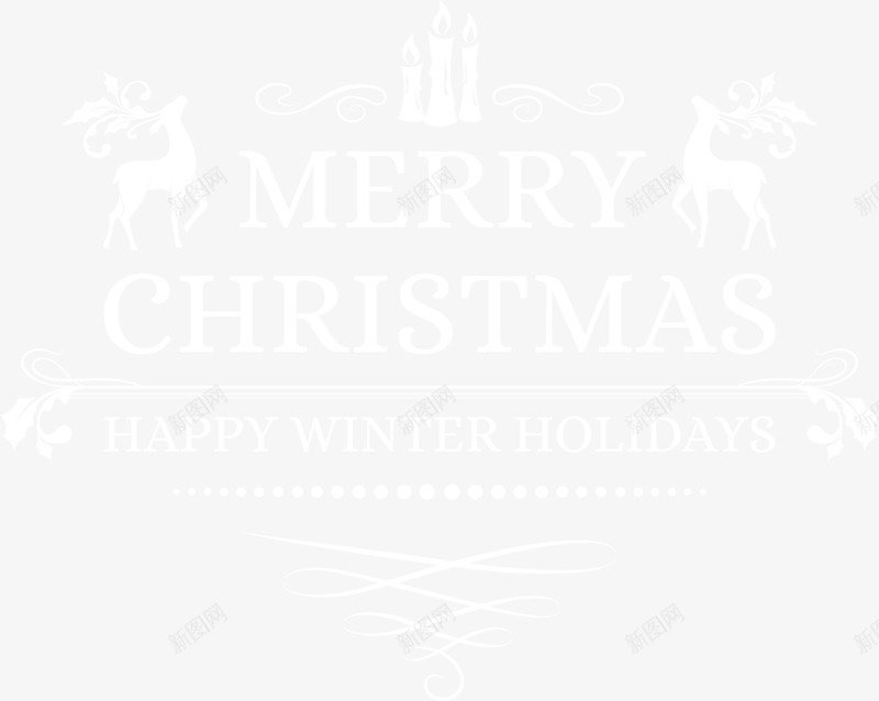 圣诞节麋鹿白色标签png免抠素材_88icon https://88icon.com Christmas Merry merry 圣诞节 白色标签 装饰图案 驯鹿 麋鹿