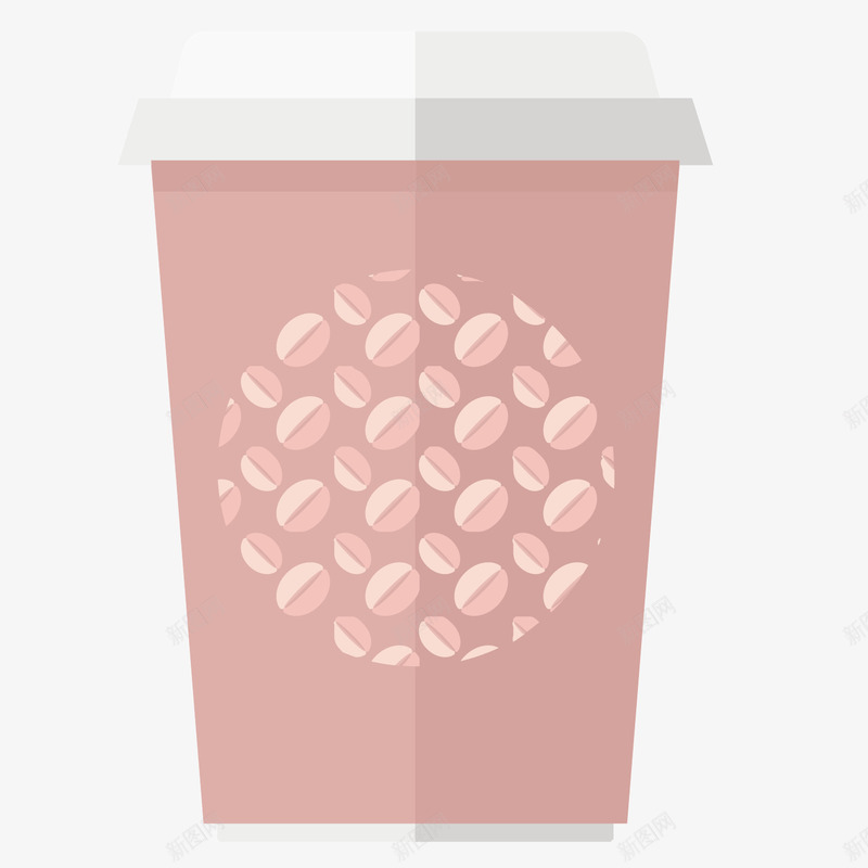 一次性杯子粉色质感咖啡豆矢量图ai免抠素材_88icon https://88icon.com 一次性杯子 咖啡豆 粉色 质感 矢量图