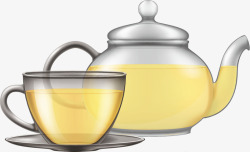 水彩茶具水彩卡通茶壶矢量图高清图片