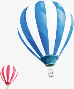 两个彩色热气球图案素材