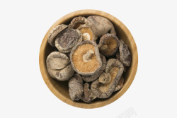 棕色容器装满了蘑菇的木制碗实物素材