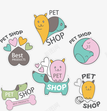 矢量婚礼logo宠物商店图标矢量图图标