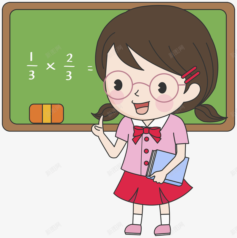 讲课女孩png免抠素材_88icon https://88icon.com 女孩 手绘 校服 眼镜框 粉笔字 黑板 黑板擦