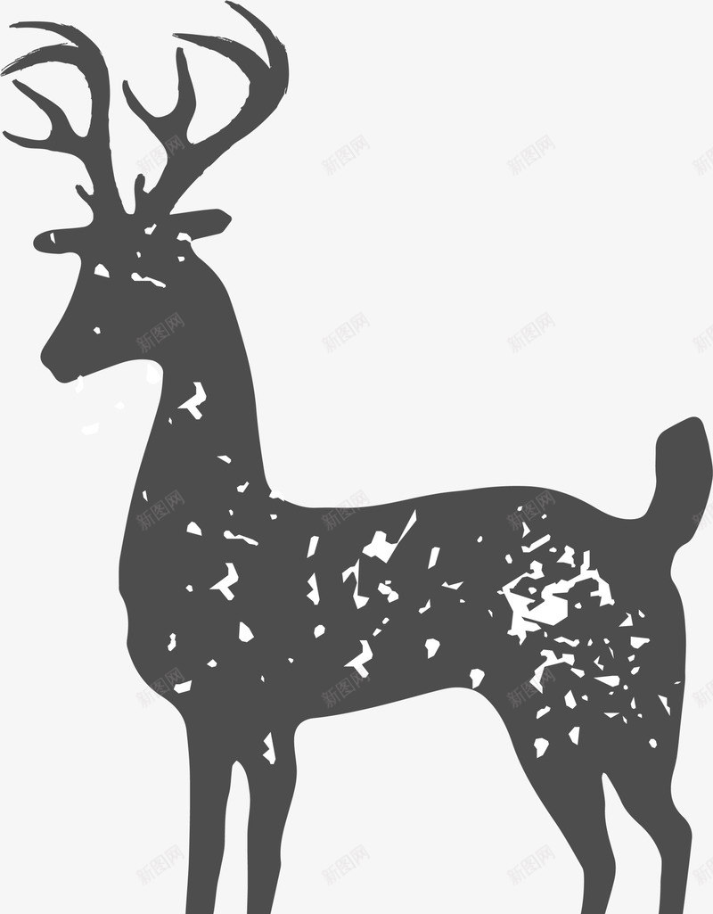黑色斑斓冬季驯鹿png免抠素材_88icon https://88icon.com Christmas Merry 冬日驯鹿 圣诞快乐 圣诞节 驯鹿 麋鹿