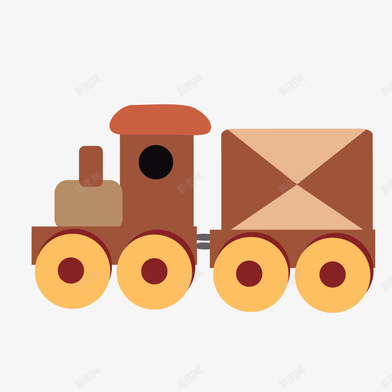 棕色火车头png免抠素材_88icon https://88icon.com 几何图形 卡通形象 棕色火车 火车头 简单绘画