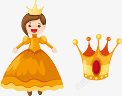 王后和王冠矢量图素材