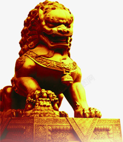 金色荣耀狮子雕塑素材