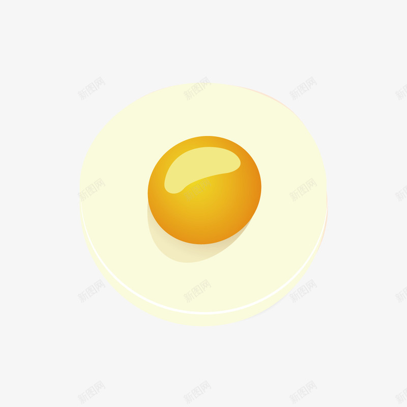 一个煎蛋矢量图ai免抠素材_88icon https://88icon.com 健康 光泽 圆形 平面 投影 食欲 食物 鸡蛋 矢量图