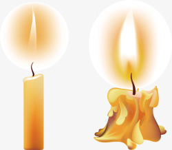 两个黄色蜡烛矢量图素材