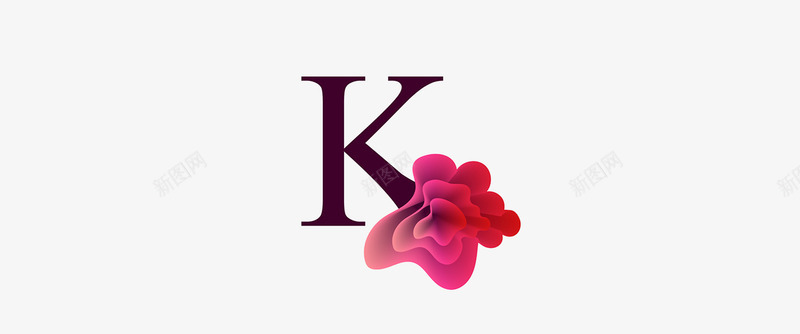 玫瑰主题字母K图标图标