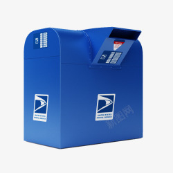 蓝色邮箱模型素材