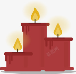 燃烧红色蜡烛矢量图素材