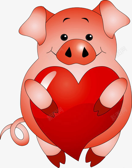 捧着爱心的猪png免抠素材_88icon https://88icon.com 动物 卡通动物 可爱的猪 宠物猪 手绘动物 爱心 猪 粉色猪