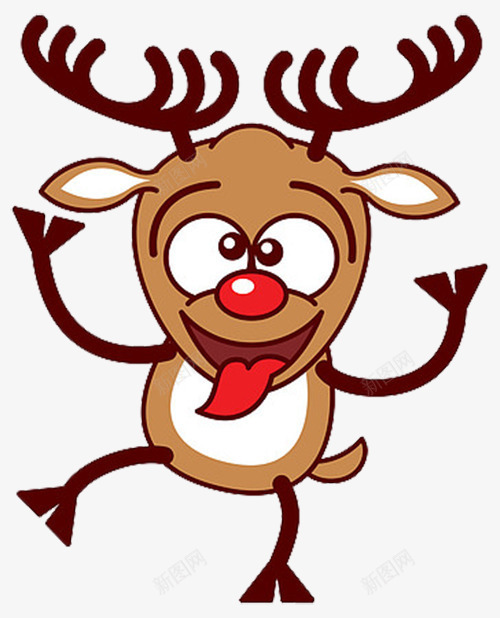 搞怪圣诞麋鹿斗鸡眼png免抠素材_88icon https://88icon.com 卡通手绘 圣诞节 对眼 小麋鹿 搞怪 斗鸡眼