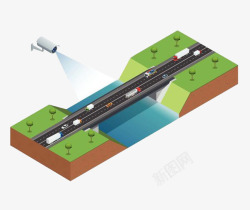 监控公路的监控器素材