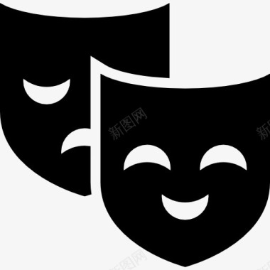 面具男戏剧面具图标图标