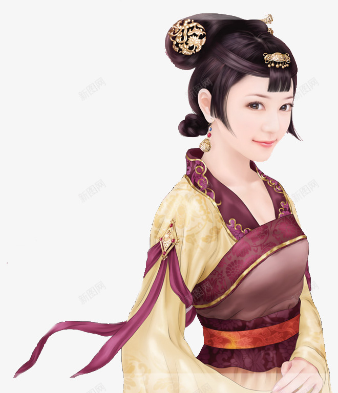 穿古代服饰的卡通美人png免抠素材_88icon https://88icon.com 卡通 古代 服饰 美人