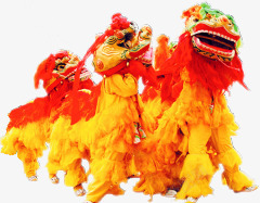 中国风舞狮子装饰素材
