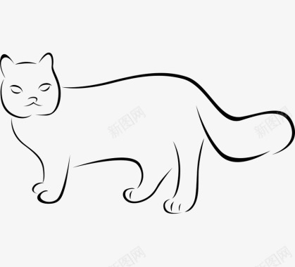 动物线条猫咪图标图标