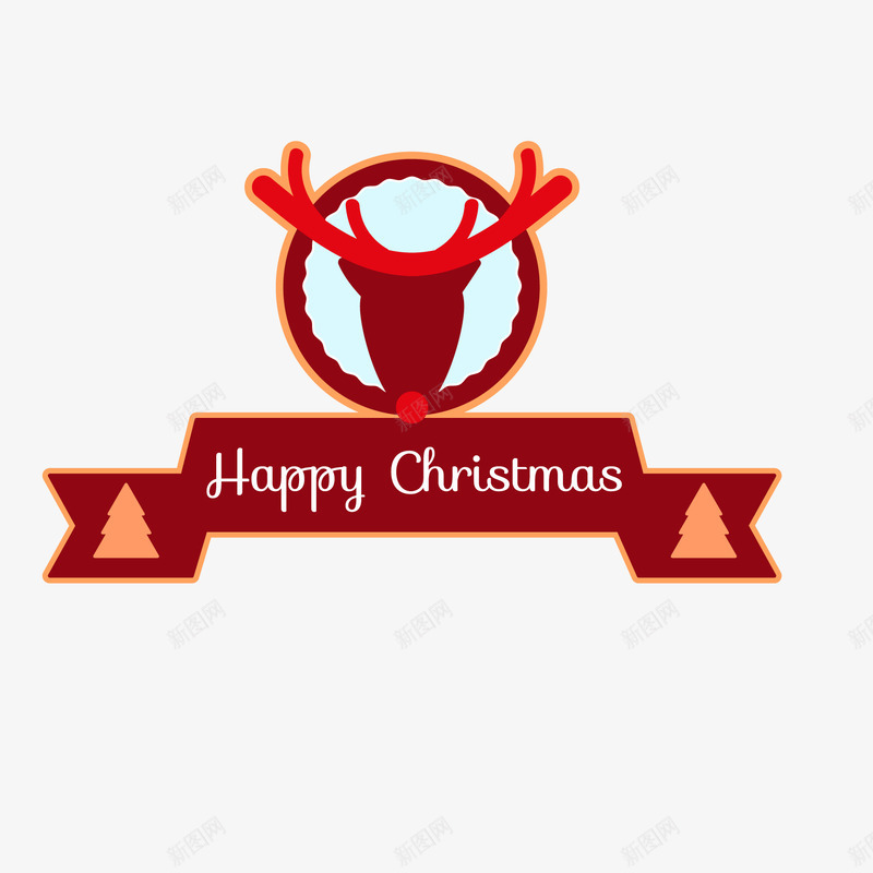 红色系圣诞标签png免抠素材_88icon https://88icon.com 圣诞标签 红色圣诞标签免费png下载 红色异形标签 红色标签 红色麋鹿标签矢量图