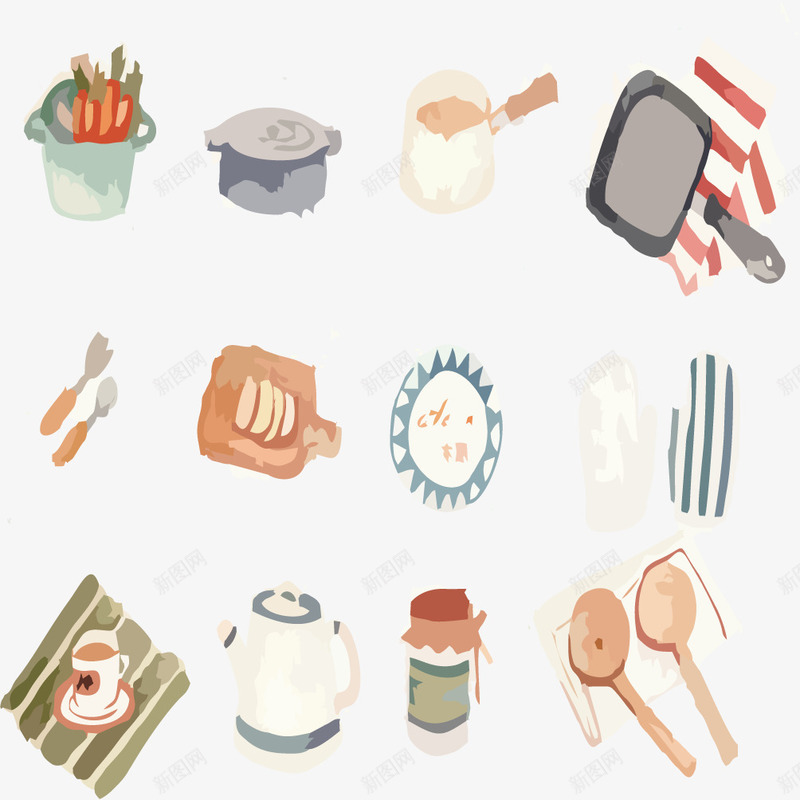 食材餐具png免抠素材_88icon https://88icon.com 手绘插画 矢量素材 食材餐具