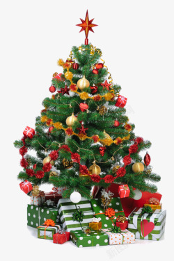 大圣诞树装饰礼物素材